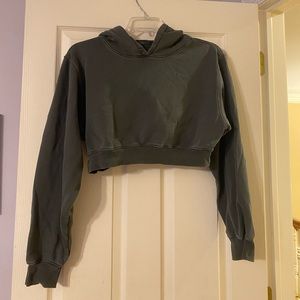 Dark grey cropped hoodie